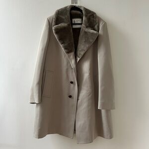 London Fog | Cream Fur Lined Coat